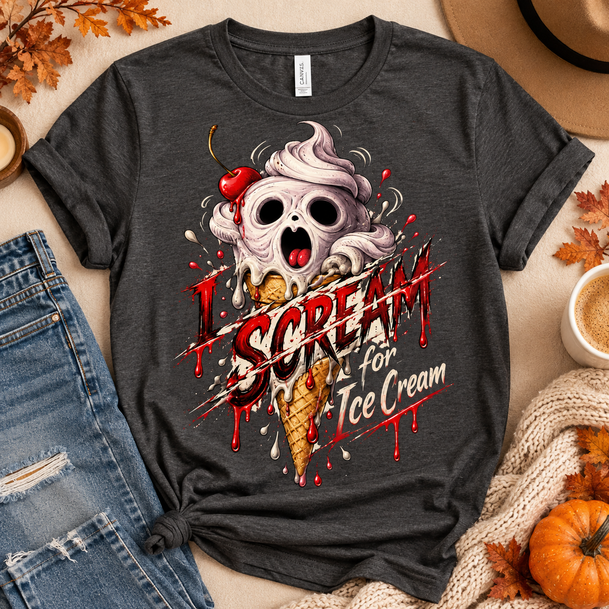 I Scream for Ice Cream PNG – Halloween Ghost Sublimation Design - Image 2