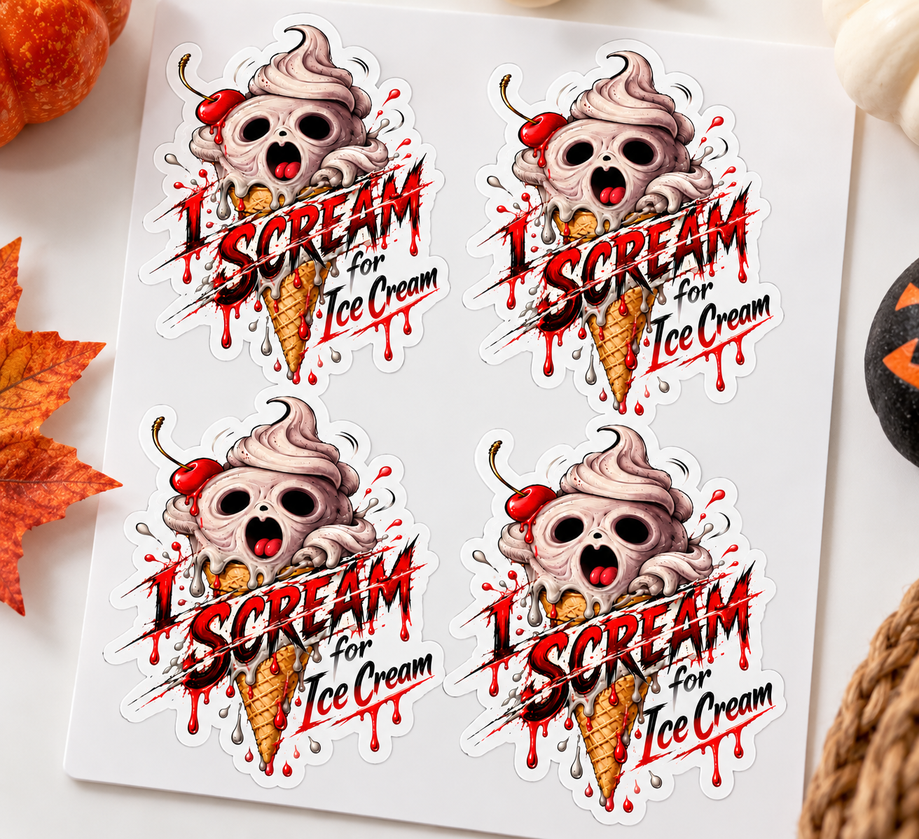 I Scream for Ice Cream PNG – Halloween Ghost Sublimation Design - Image 6