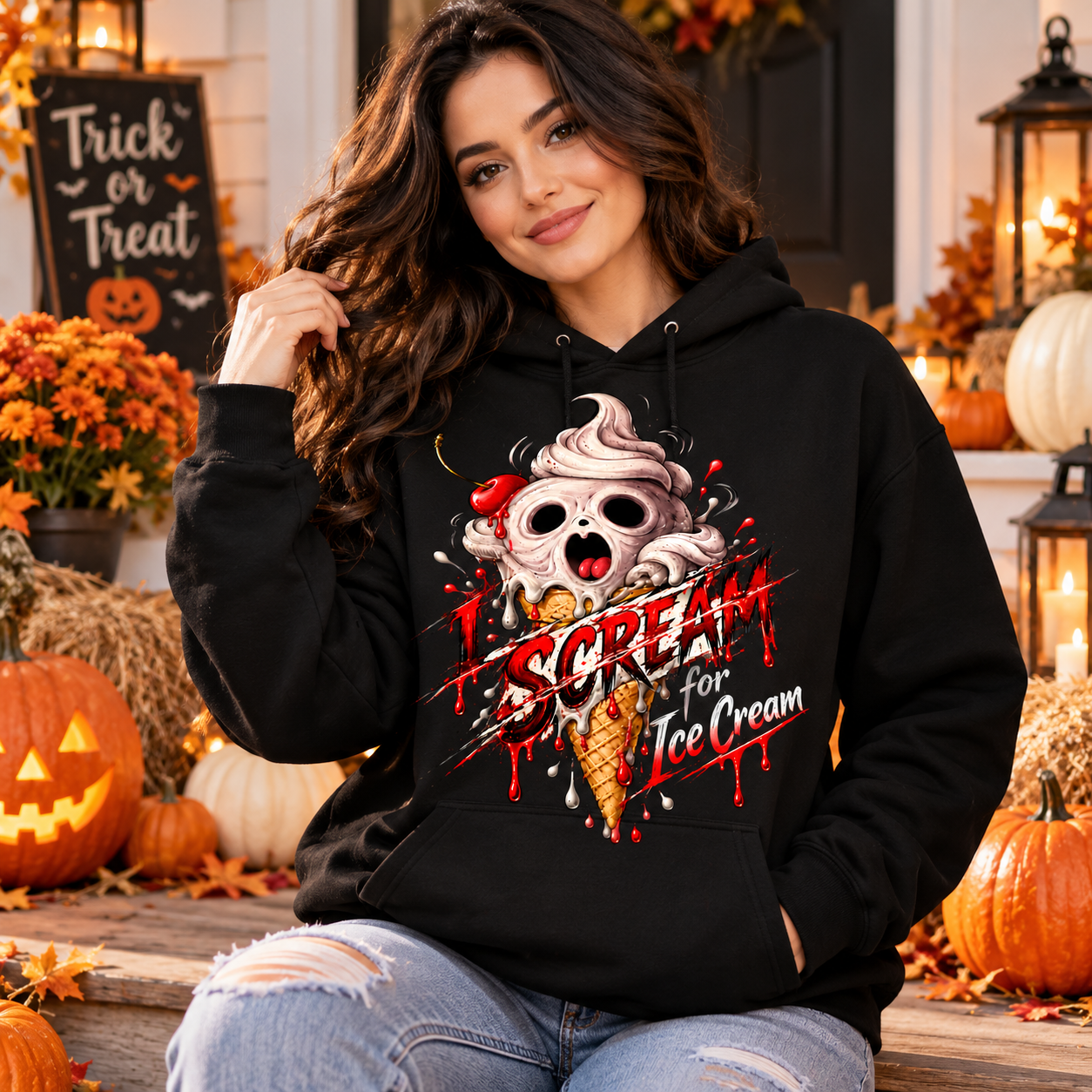 I Scream for Ice Cream PNG – Halloween Ghost Sublimation Design - Image 3