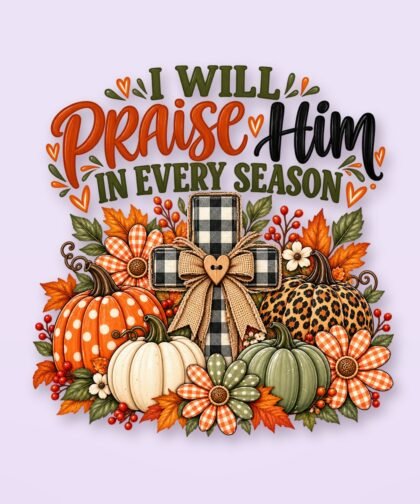 Christian Fall PNG, Leopard Pumpkin, Plaid Cross, Autumn Faith Art (Digital Download)
