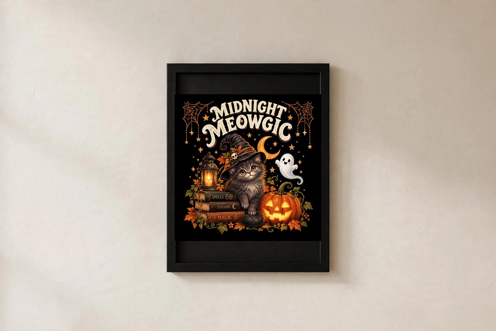 Midnight Meowgic Halloween Cat PNG – Witch Cat Sublimation Design - Image 5