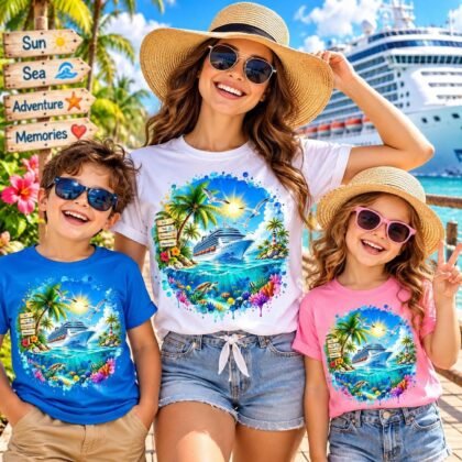 Watercolor Cruise Ship Tropical Vacation PNG | Ocean Travel Art (Digital Download)