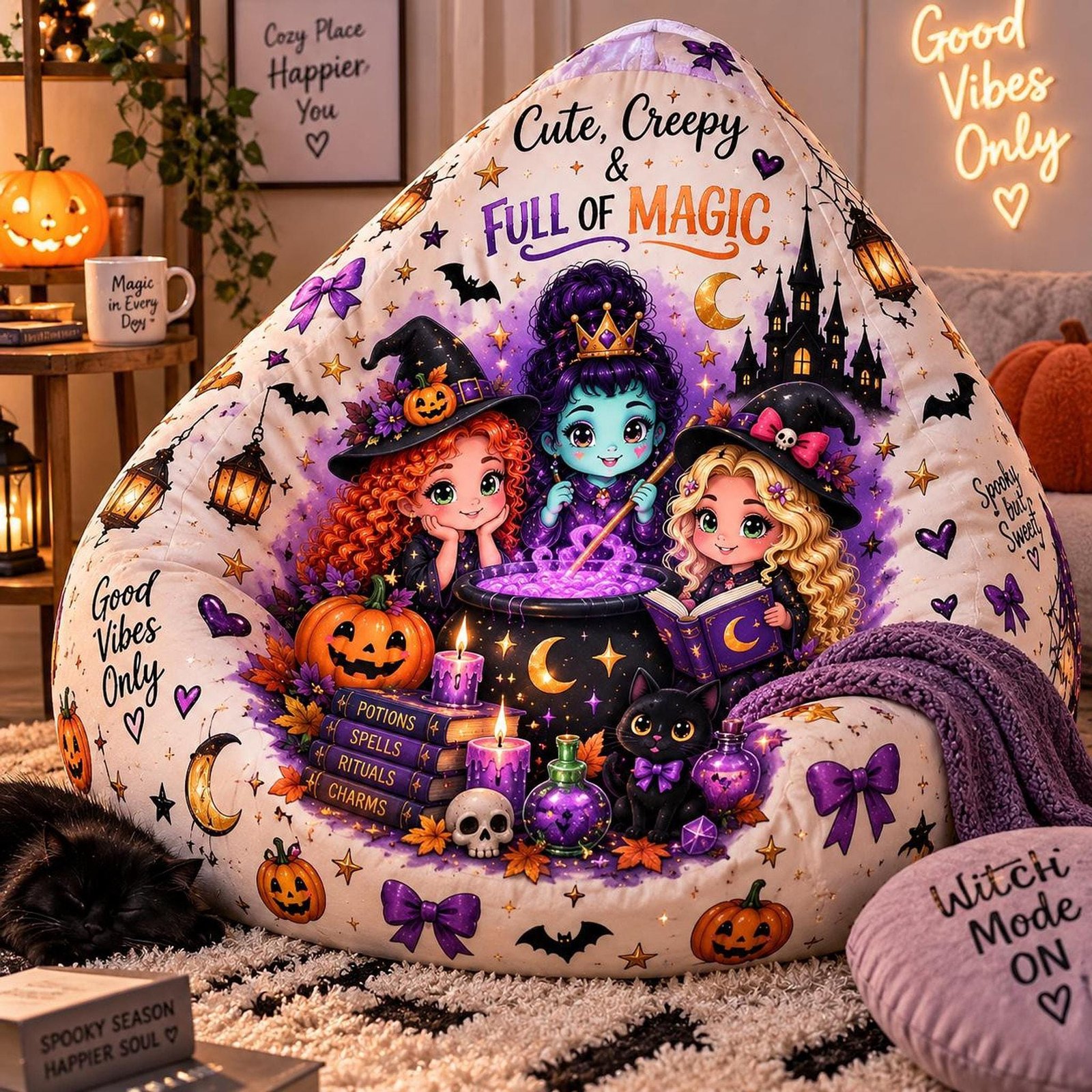 Witch Trio PNG Halloween Design, Colorful Three Witches Shirt Graphic, 300 DPI Files - Image 5