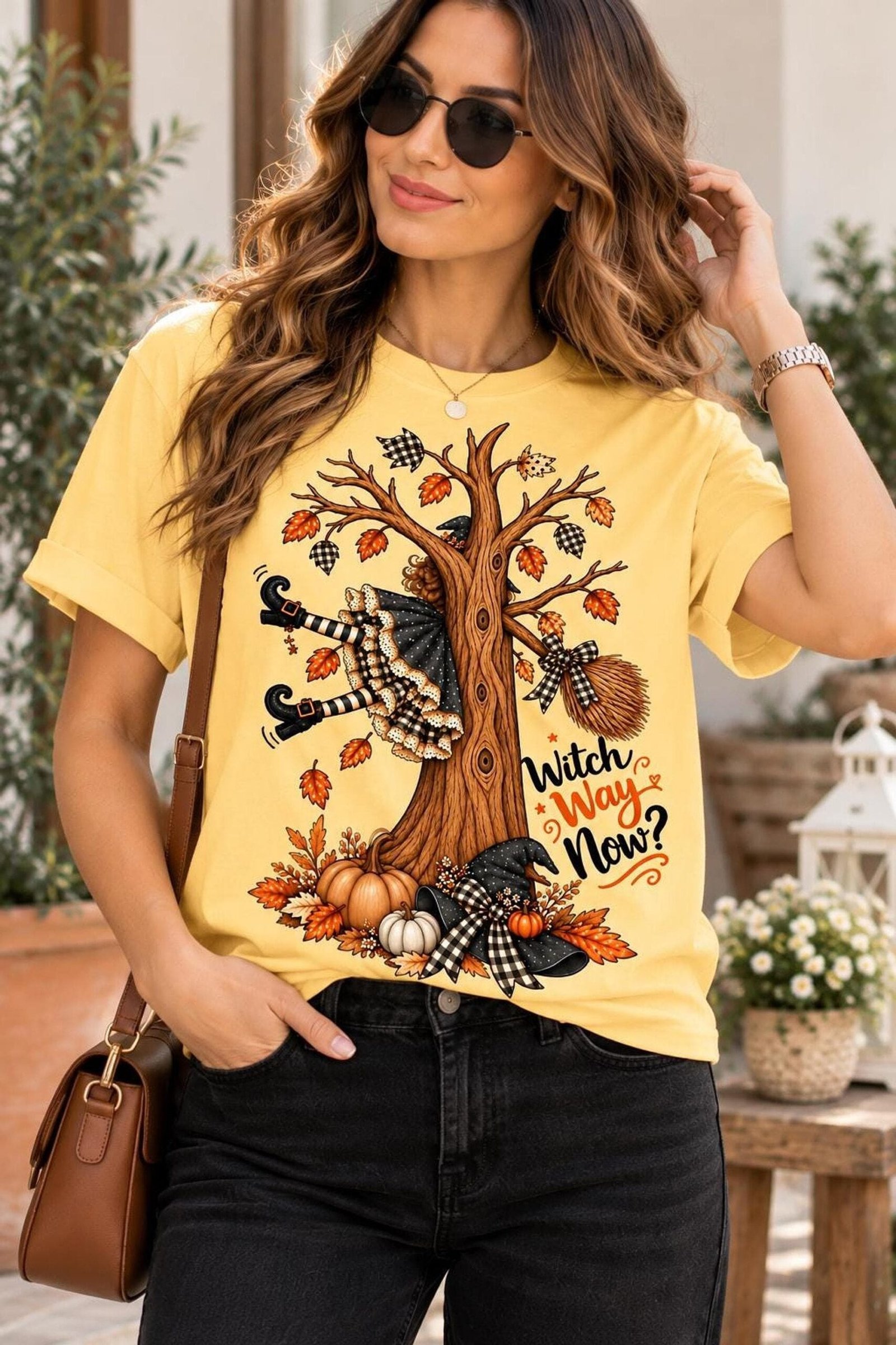 Witch in Tree PNG, Halloween Witch Clipart, Spooky Tree Sublimation Design, Witch Shirt PNG, Halloween Digital Download - Image 5