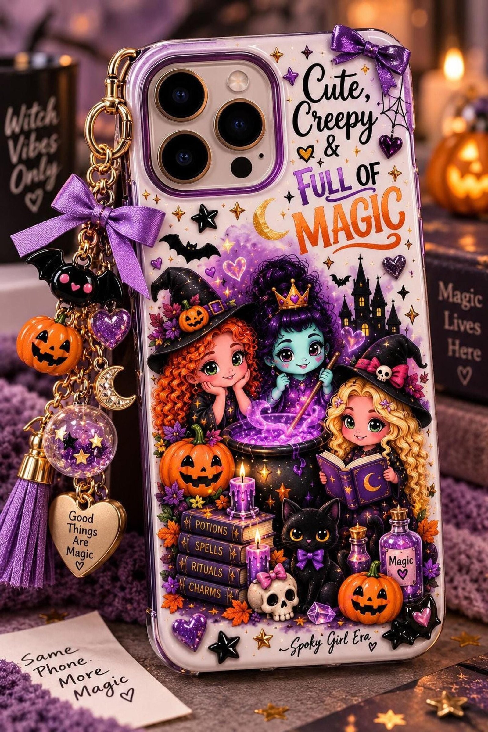 Witch Trio PNG Halloween Design, Colorful Three Witches Shirt Graphic, 300 DPI Files - Image 6