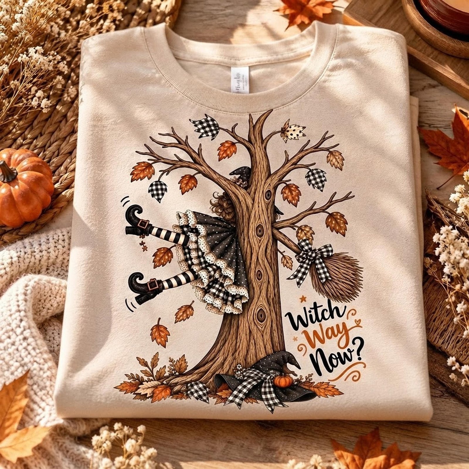 Witch in Tree PNG, Halloween Witch Clipart, Spooky Tree Sublimation Design, Witch Shirt PNG, Halloween Digital Download - Image 7