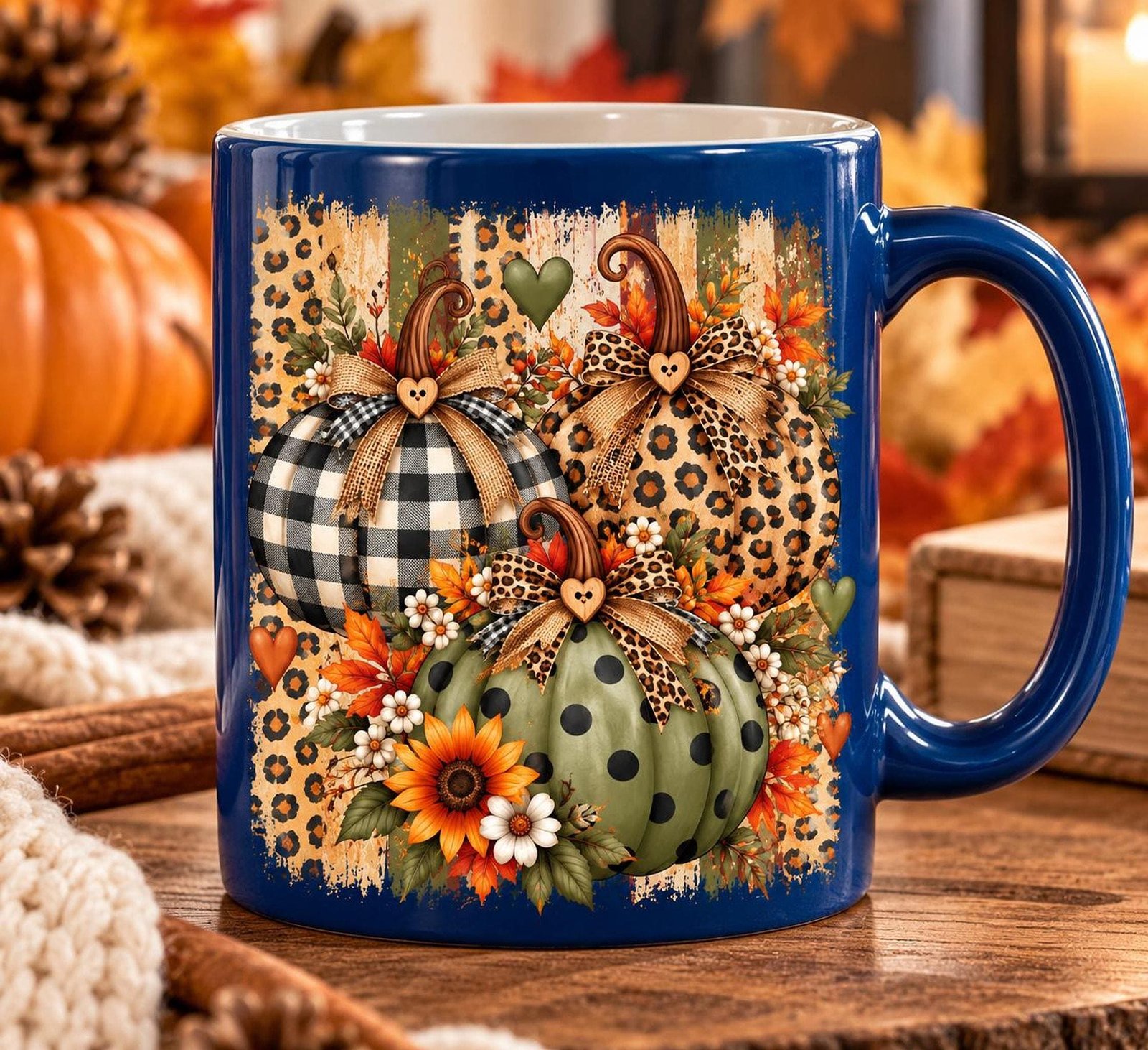 Fall Pumpkin PNG, Leopard And Buffalo Plaid Design, 4500 x Clipart - Image 8