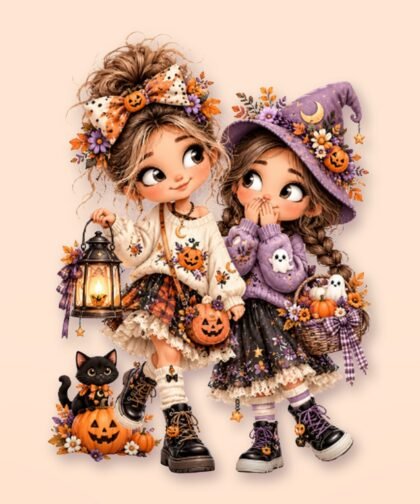 Halloween Girl Pose 25 PNG – Spooky Sublimation Clipart