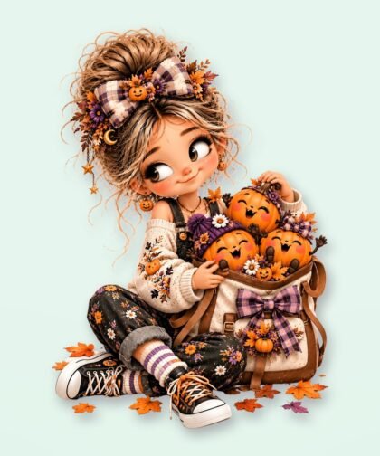 Halloween Girl Pose 30 PNG – Spooky Sublimation Clipart