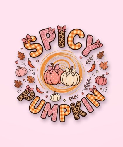 Spicy Pumpkin PNG Fall Sublimation Design, Leopard Pumpkin Clipart, Autumn Shirt PNG, Coquette Fall Pumpkin Digital Download