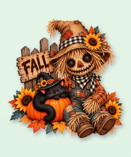 Spooky Scarecrow PNG Bundle | Fall Halloween Sublimation Design (Digital Download)